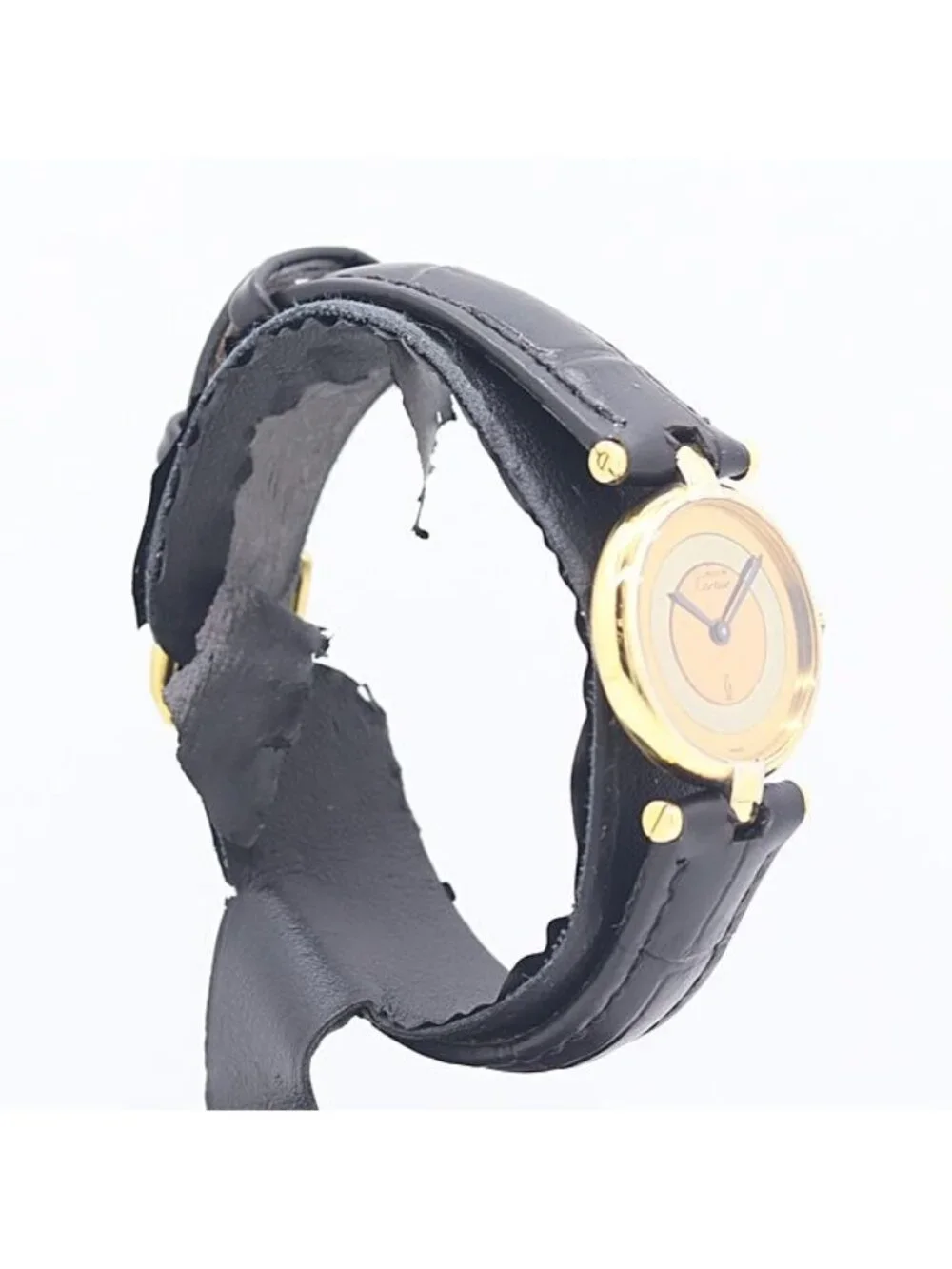 Cartier Must Vendome Quartz Gold Silver Brown Dial Watch